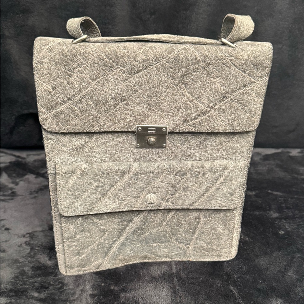 Valextra Gray Calf Skin Leather Shoulder Bag Women’s Purse Crossbody